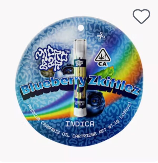 Blueberry Zkittlez Indica 1g Cartridge